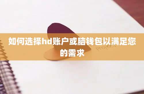 如何选择hd账户或脑钱包以满足您的需求