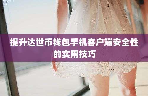提升达世币钱包手机客户端安全性的实用技巧