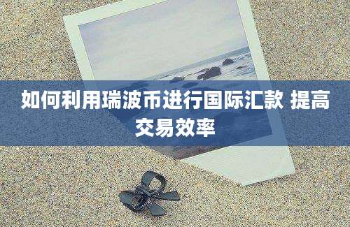 如何利用瑞波币进行国际汇款 提高交易效率