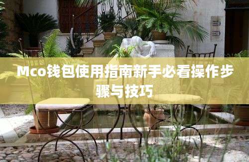 Mco钱包使用指南新手必看操作步骤与技巧