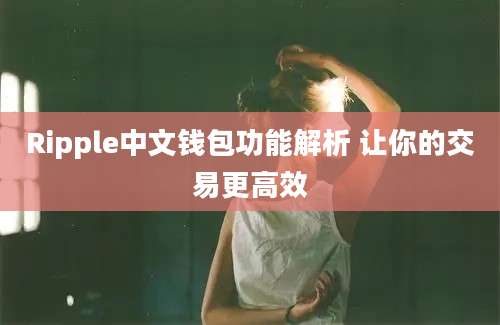 Ripple中文钱包功能解析 让你的交易更高效