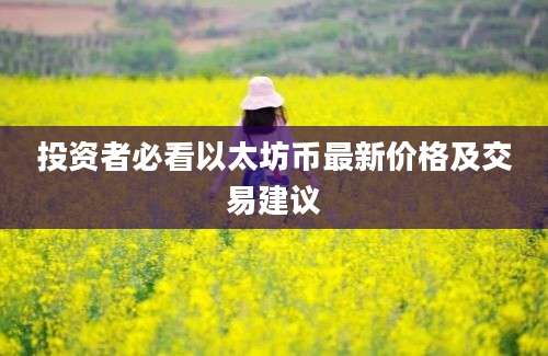投资者必看以太坊币最新价格及交易建议
