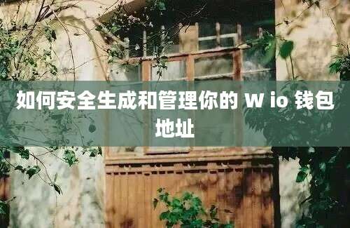 如何安全生成和管理你的 W io 钱包地址