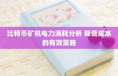 比特币矿机电力消耗分析 降低成本的有效策略