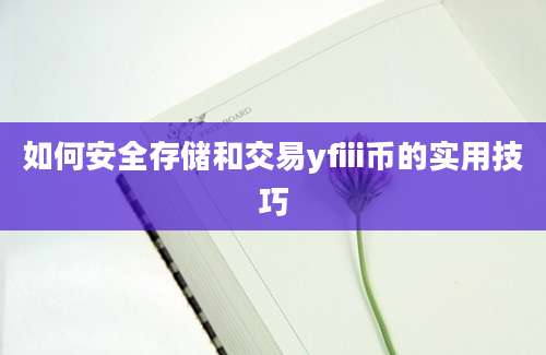 如何安全存储和交易yfiii币的实用技巧