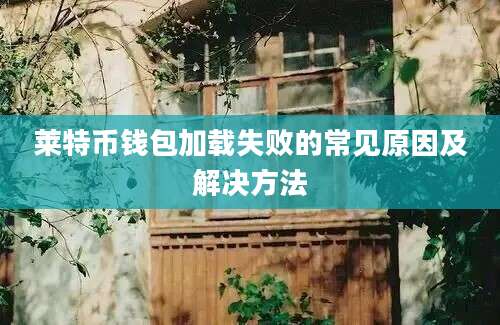 莱特币钱包加载失败的常见原因及解决方法