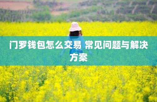 门罗钱包怎么交易 常见问题与解决方案