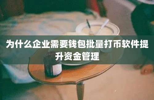 为什么企业需要钱包批量打币软件提升资金管理