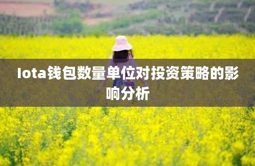 Iota钱包数量单位对投资策略的影响分析